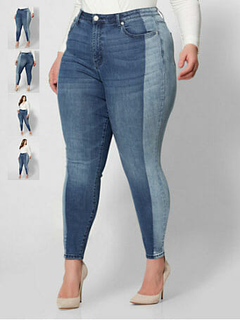 Two Tone Jeans Fashion To Figure - Curvicality Magazine