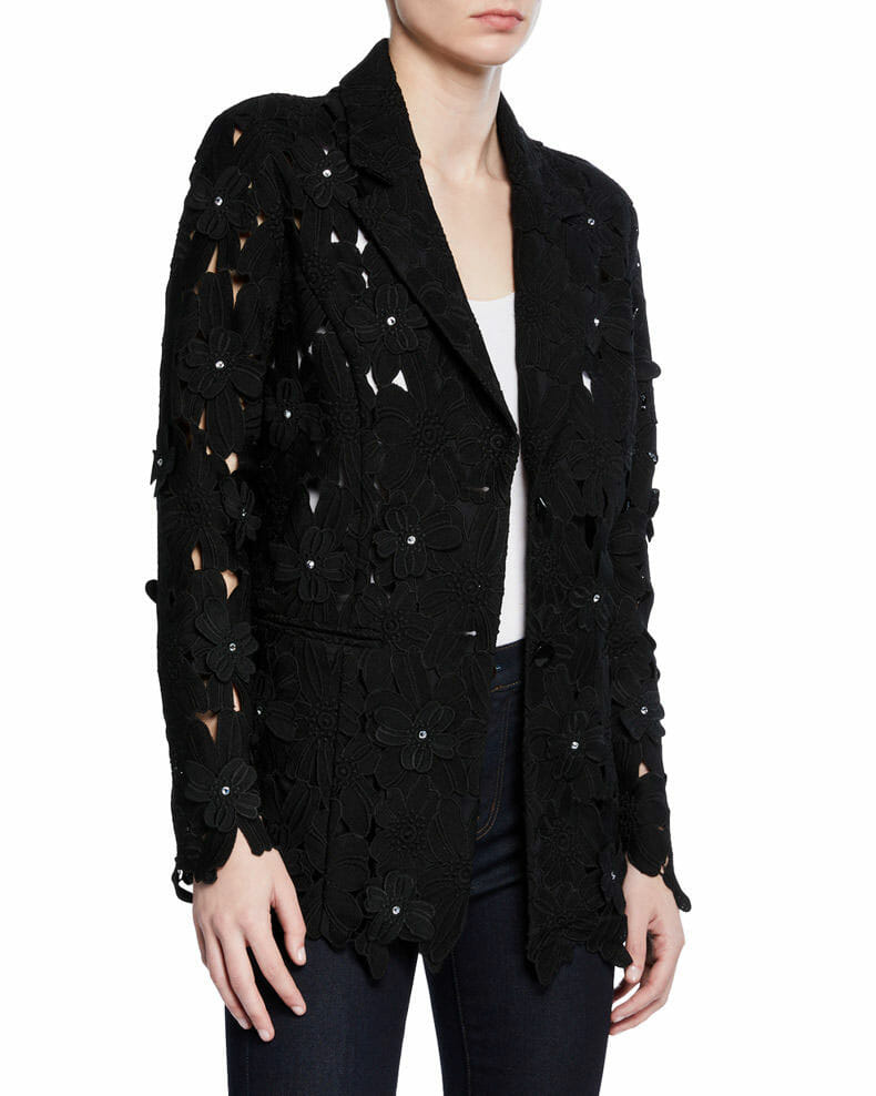 Berek Open Floral Lace Button Front Jacket - Neiman Marcus - Curvicality