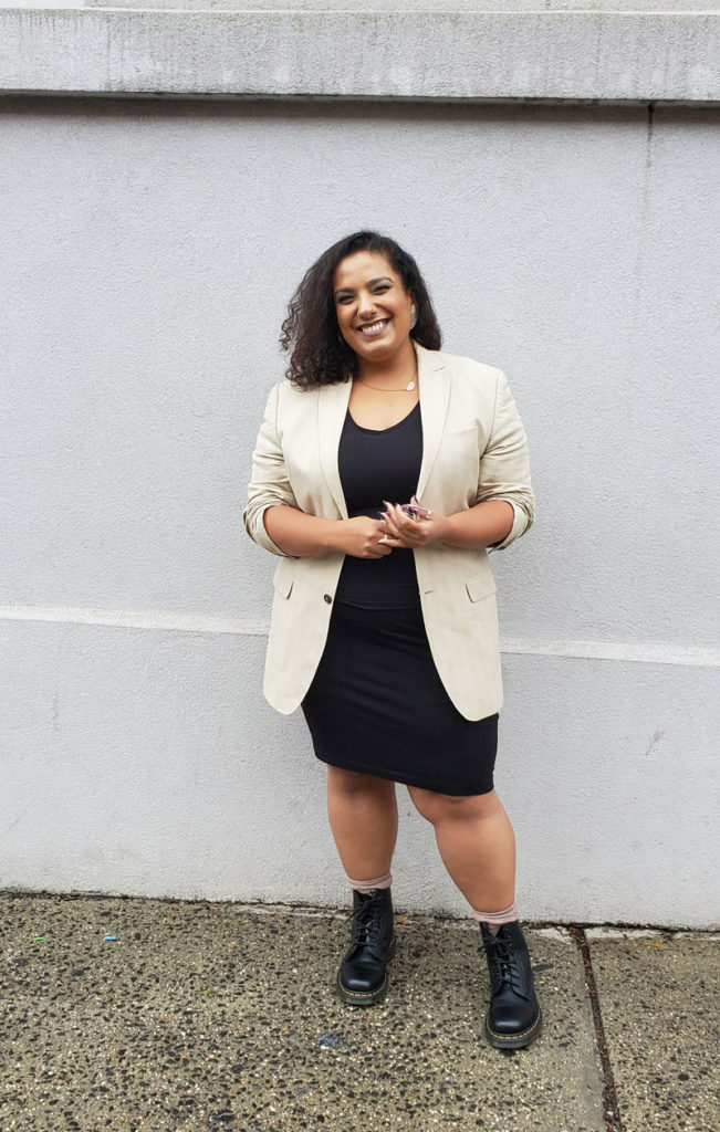 Thrifting as a Plus-Size Woman- Thrifty Tiana Menswear - Curvicality Magazine
