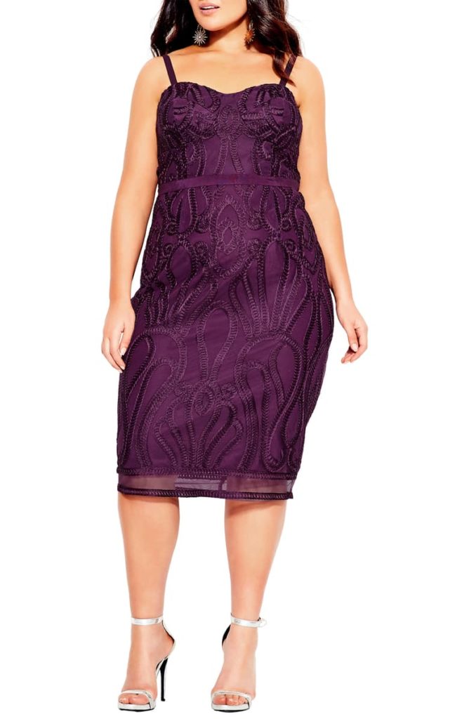 City Chic Atonia Strapless Sheath Dress - Mulberry - Curvicality Magazine Holiday Dress Picks