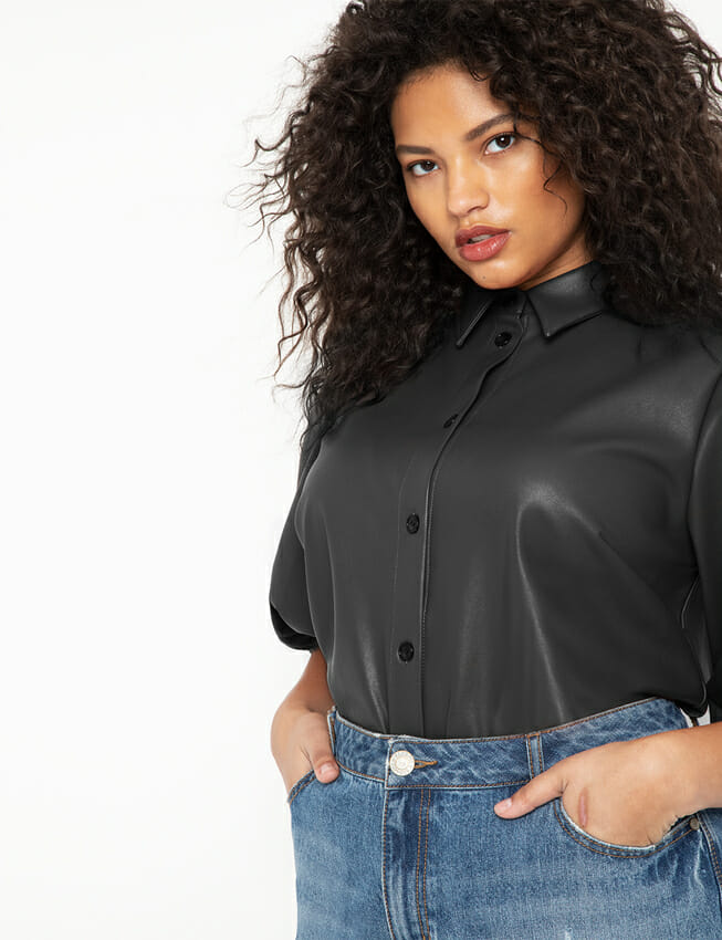 plus-size spring leather