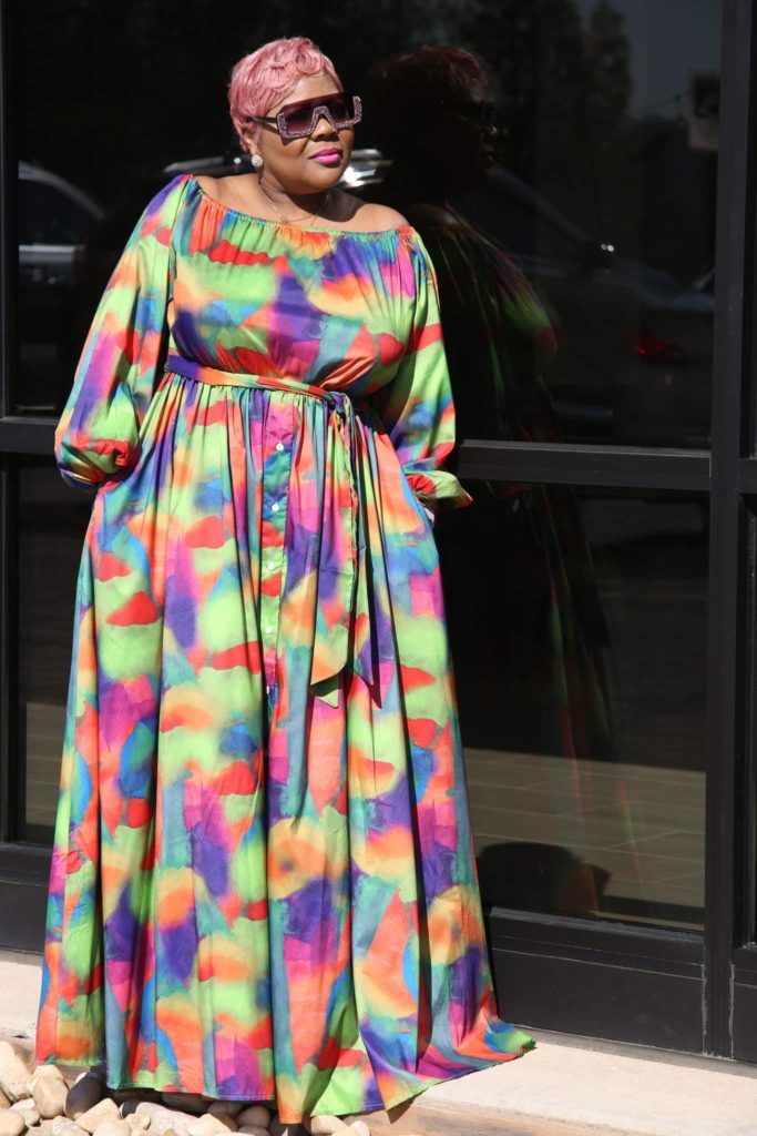 Jheri Hunter In Beautiful Multi Color Dress